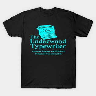 Old Ad Underwood Manual Typewriter Vintage Aqua T-Shirt